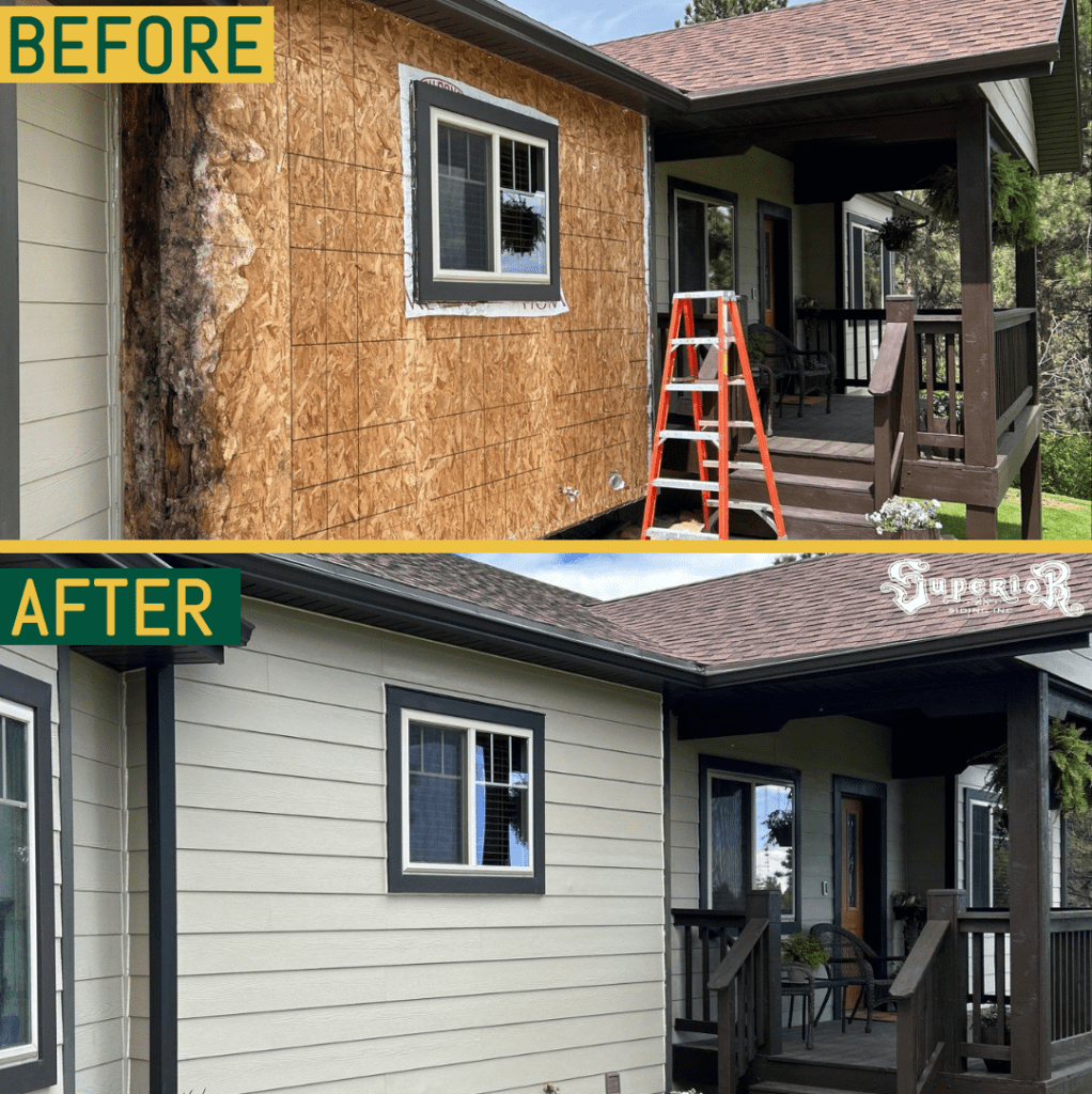 Rotten Wall from Bad Weatherization Repaired by Superior Siding in Rapid City