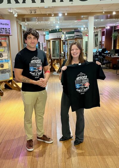 Jessica & Jason with Superior Siding with Guns n Hoses blood drive shirts