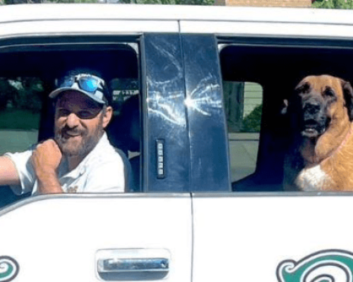 Kip Stoltz with dog