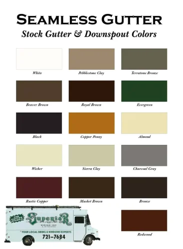 Stock seamless gutter & downspout color swatches